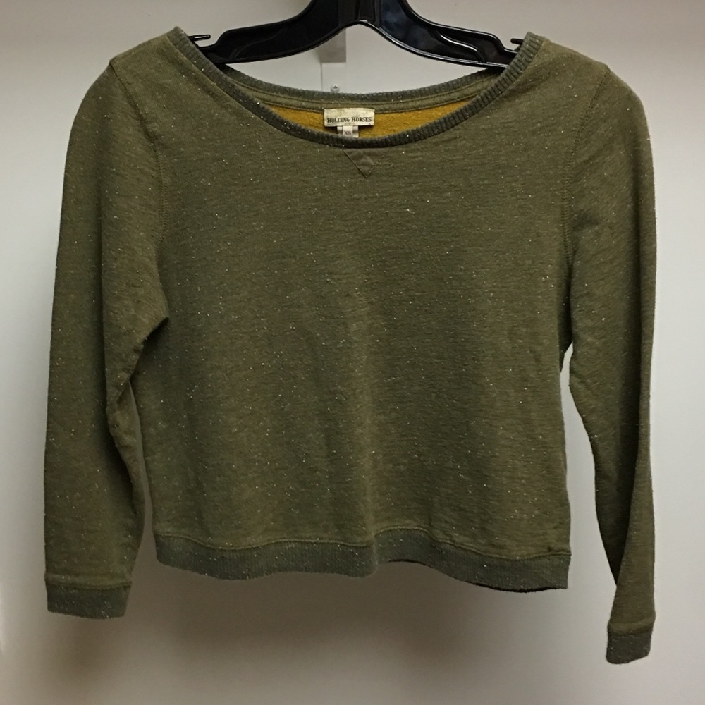 anthropologie holding horses crop sweatshirt